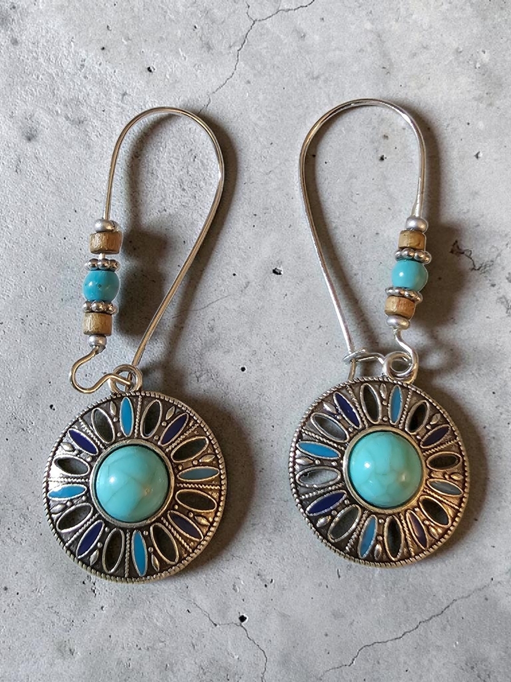 NWT Sassified Boutique Boho Turquoise Sunburst Drop Earrings - Women Jewelry